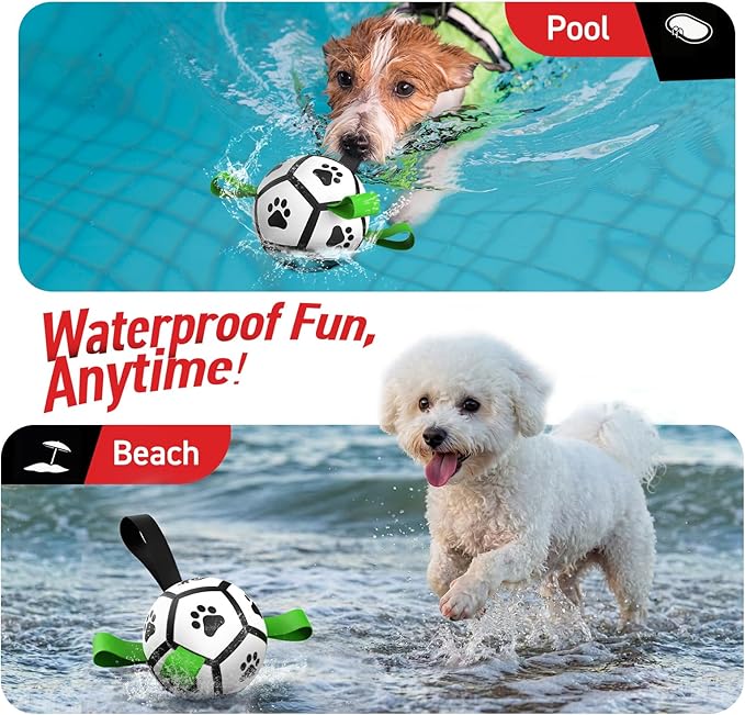 QDAN Dog Toys Soccer Ball with Straps, Interactive Toys - Image 2