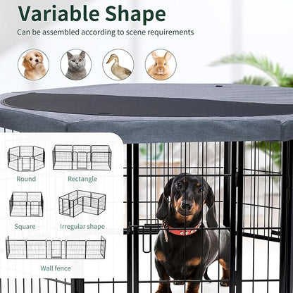 PETIME Dog Playpen, Metal Exercise Puppy Pen Heavy Duty Kennels Yard Fence - Image 6
