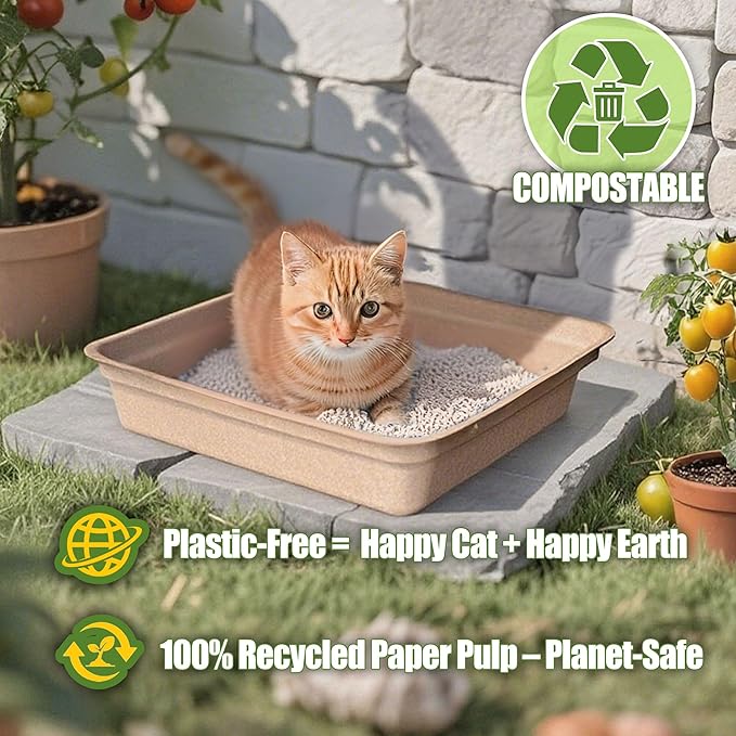 Disposable Litter Boxes for Cats Large: 2/4/6/8-Pack 17.5'' x 13.5'' Leak-Proof - Image 2