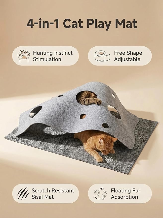3D Interactive Cat Toys for Indoor Cats, Versatile Hide & Seek Tunnel Cat Play - Image 3