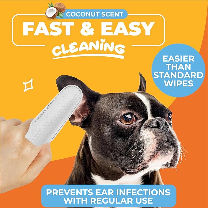 Paw Science Dog Ear Cleaner Wipes – Finger Wipes - Image 2