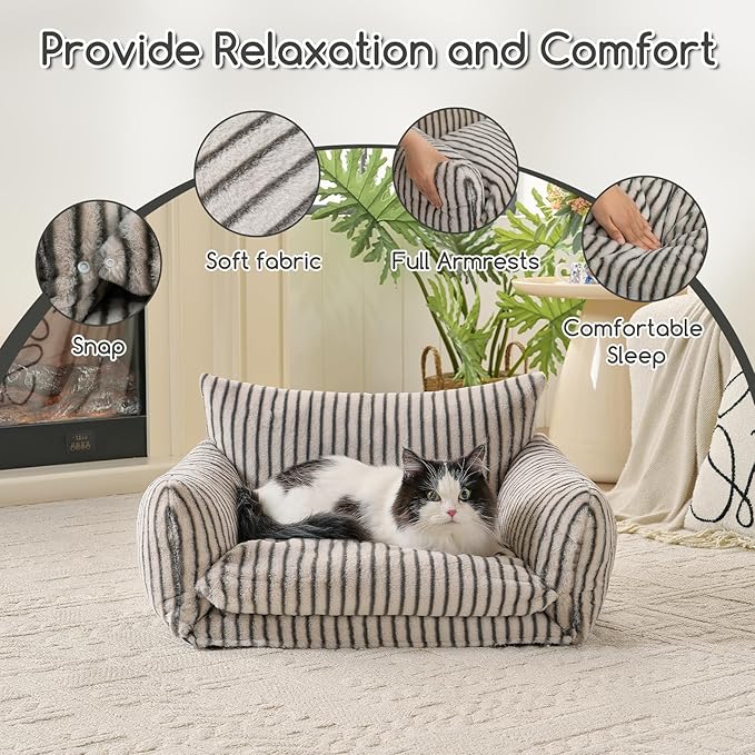 Hollypet Cat Bed Fluffy Plush Multifunctional Double-Layer Machine Washable - Image 6