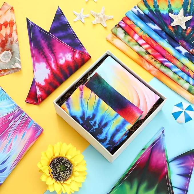 Huhumy 100 Pcs Tie Dye Dog Bandanas Bulk Pet Bibs Colorful Triangle Scarf Pet - Image 4