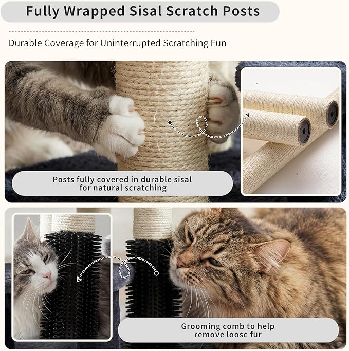 Heybly Cat Scratching Post, Small Cat Tree Tower - Image 4