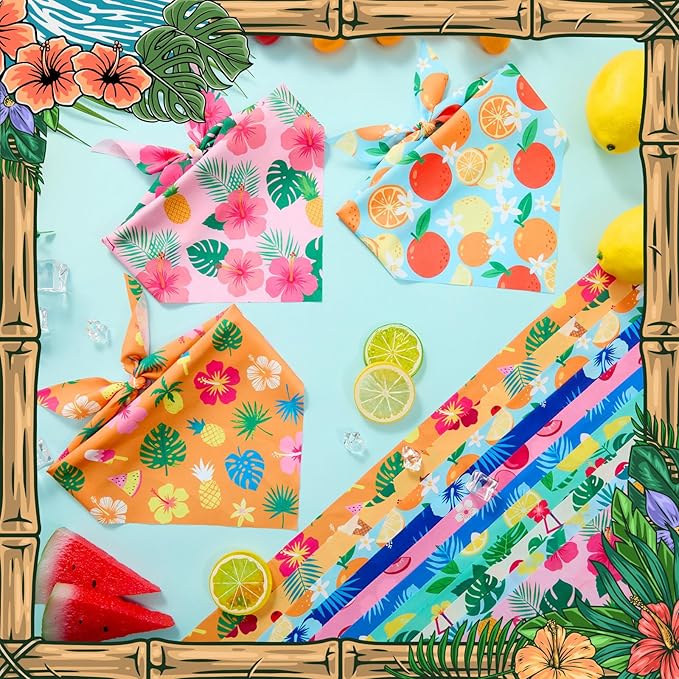 50 Pcs Summer Theme Dog Bandanas Bulk Tropical Bandanas - Image 5