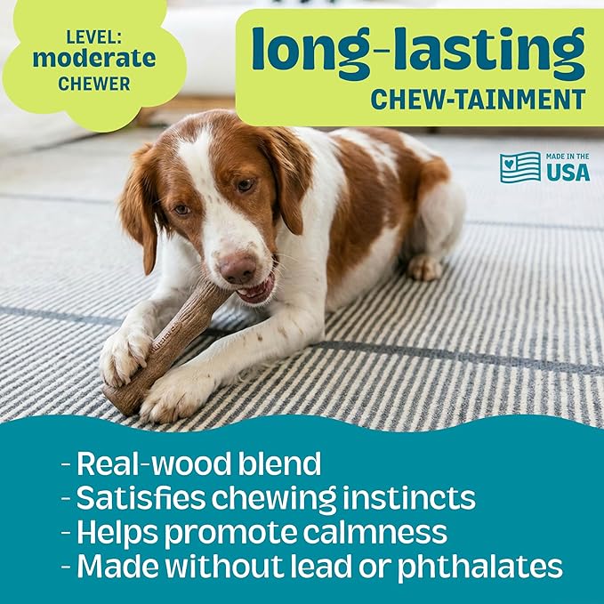 Pupstages Dogwood Dog Chew Toy, Made in the USA – Real-Wood Blend, Natural - Image 4