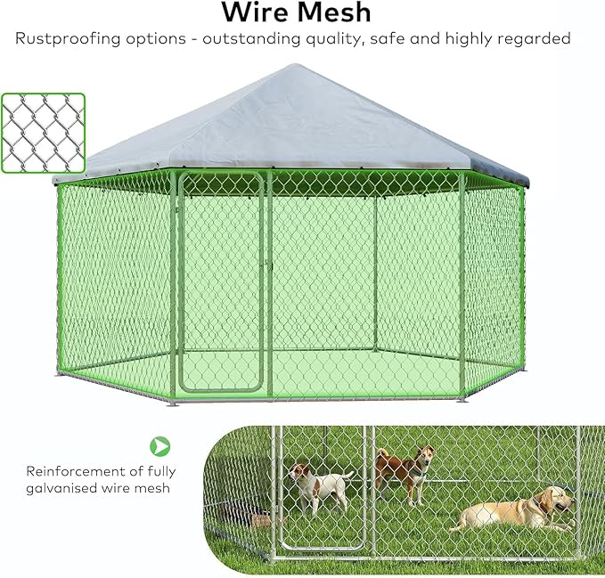6.8x6.8 FT Outdoor Dog Kennel Outside Heavy Duty Dog Enclosure - Image 2
