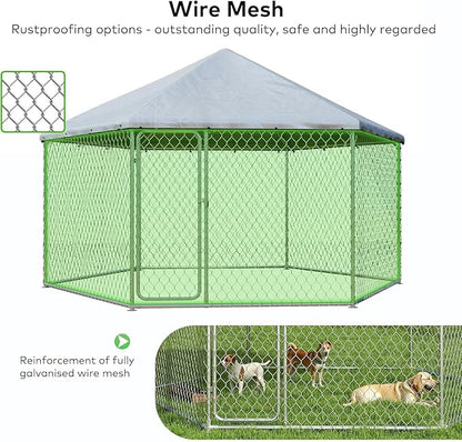 6.8x6.8 FT Outdoor Dog Kennel Outside Heavy Duty Dog Enclosure - Image 2