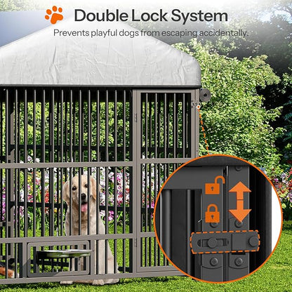 HOOBRO Dog Kennel Outdoor with Cover, 6.6 x 6.6 x 6.4 ft Dog Kennel Outside - Image 7