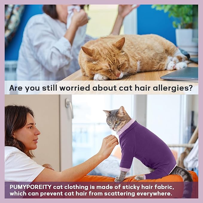 PUMYPOREITY Cat Calming Sweater – Helps Reduce Licking & Grooming Habits - Image 2