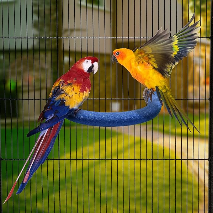 FrgKbTm U Shape Parrot Perch Stand Toy Bird Platform Sand Paw Grinding Clean - Image 2