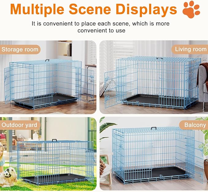 FDW XL Dog Crate 48inch Dog Cage Foldable Metal Kennel - Image 5