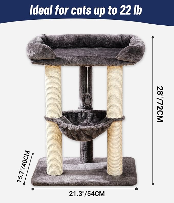 Happi N Pets 28" Cat Tree, Large Bed - Image 5
