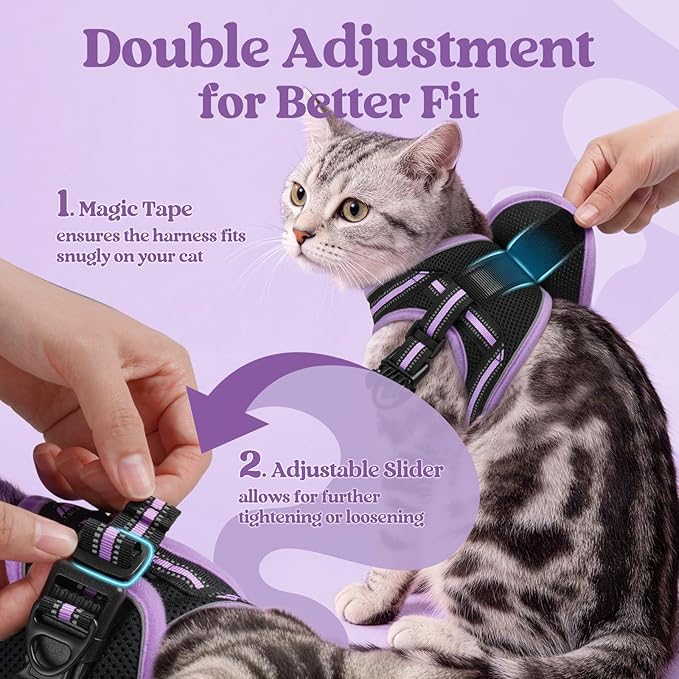 rabbitgoo Cat Harness and Leash, Step-in Escape Proof Kitten Harness Set - Image 3