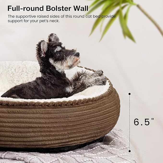 Love's cabin Round Donut Cat and Dog Cushion Bed, 24in Pet Bed - Image 5