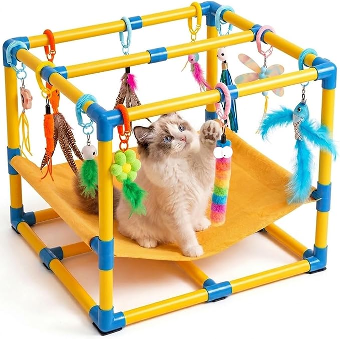 Cat Jungle Gym with Hanging Interactive Toys, Indoor Cat Activity Center with by Unknown