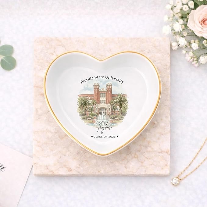 LOVELYPOD Personalized Graduation Photo Trinket Tray, Personalized College Ring - Image 4