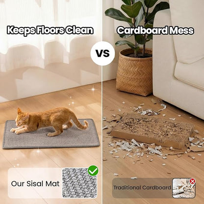 Conlun Extra Large Cat Scratcher Mat, Natural Sisal Cat Scratching Pad - Image 3