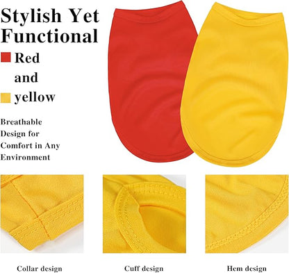 2 Pack Solid Color Dog Shirts – Lightweight, Breathable Pet T-Shirts, Durable - Image 2