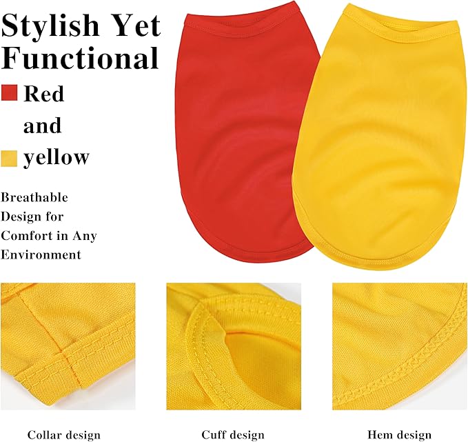 2 Pack Solid Color Dog Shirts – Lightweight, Breathable Pet T-Shirts, Durable - Image 2
