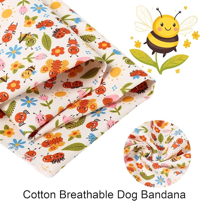 ARING PET Spring Summer Dog Bandanas, Cute Insects Bee Ant Snail Pet Bandana - Image 4