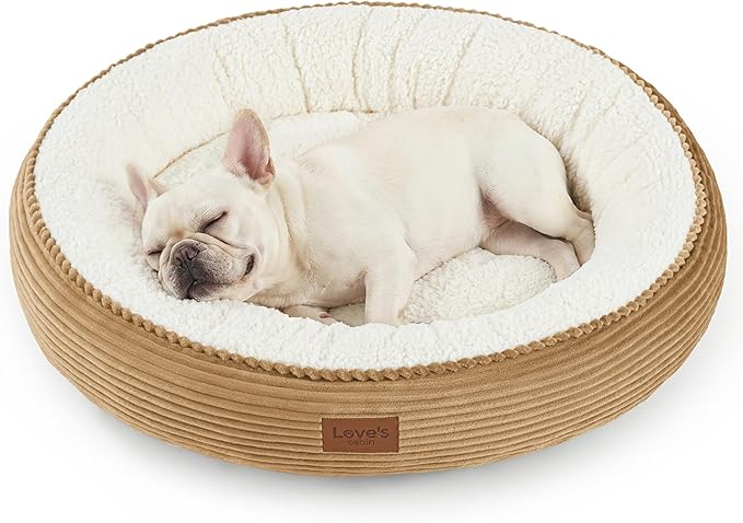 Love's cabin Round Donut Cat and Dog Cushion Bed, 30in Pet Bed by Lovescabin