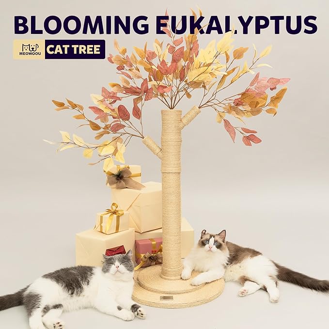 Meowoou Cat Scratching Post for Indoor Cats Adults 42 Inch Tall Cat Scratcher - Image 3