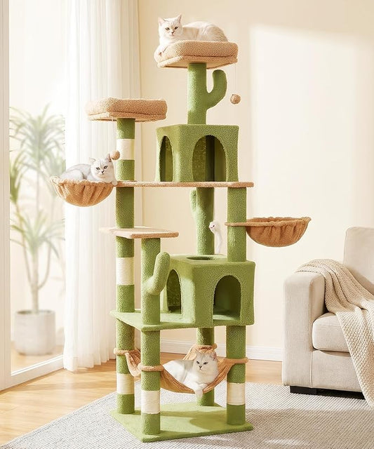 AMHANCIBLE Cactus Cat Tree, 70 Inch Tall Cat Tower by AMHANCIBLE