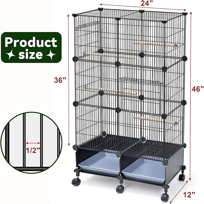 VISCOO Upgraded Encrypted 46-Inch Bird Cage, - Image 2