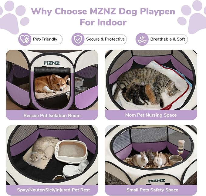 Dog Cat Playpen, Portable Puppy Pet Crate Indoors - Image 3