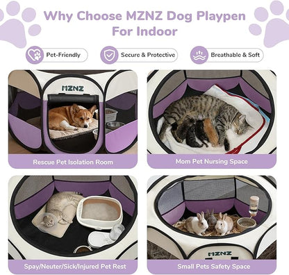 Dog Cat Playpen, Portable Puppy Pet Crate Indoors - Image 3