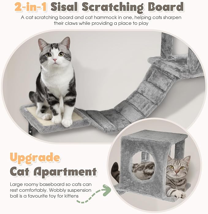 7-in-1 Cat Wall Shelves, Space-Saving Wall Mounted Cat Shelves, Cat Climbing - Image 4