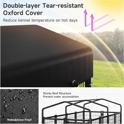 2PCS Dog Kennel Outdoor, Large Outside Dog Kennel - Image 5