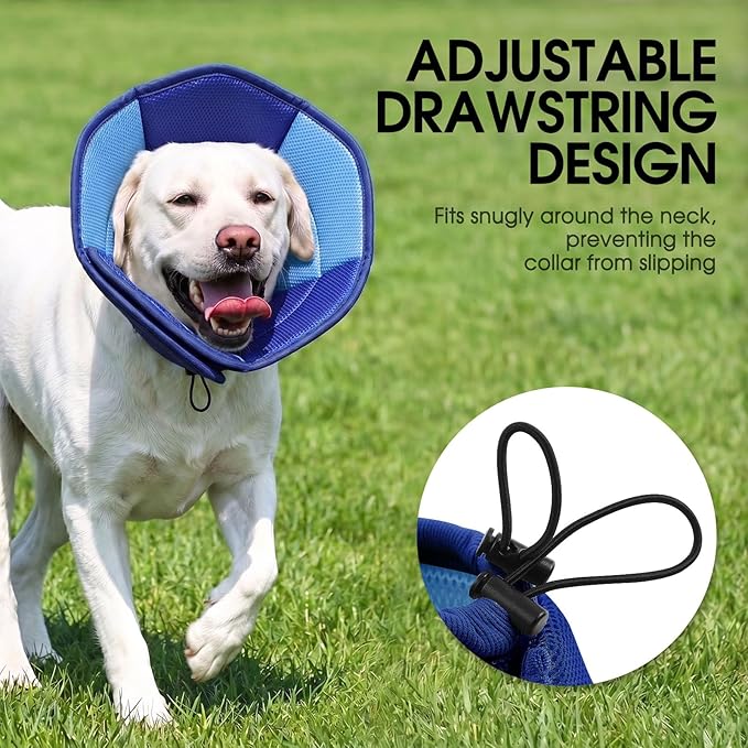 Dog Cones for Large Dogs, Soft Pet Cone Stop Licking After Surgery, Adjustable - Image 4