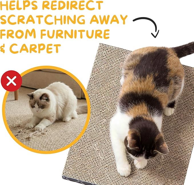 Hide & Scratch Cat Scratcher Pad – 2 Pack | Double-Sided Cardboard Refills - Image 4