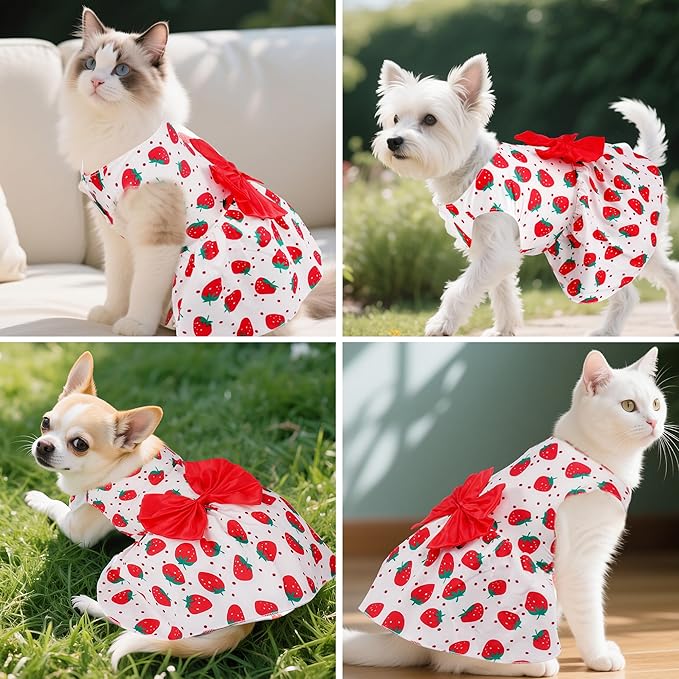 choyaxo Floral Dog Dress Cute Dog Skirt Pet Dress Summer Pet Clothes - Image 5