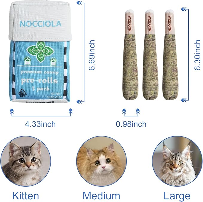 Nocciola 3 Pack Catnip Toys for Cats, Funny Cat Toys Filled - Image 3