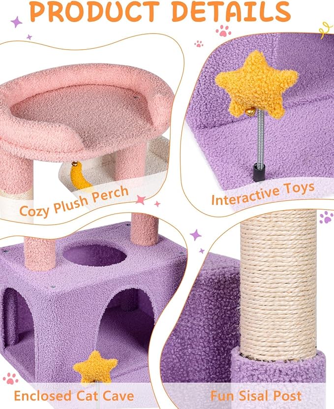 31" Cute Cat Tower for Indoor Kittens - Image 3