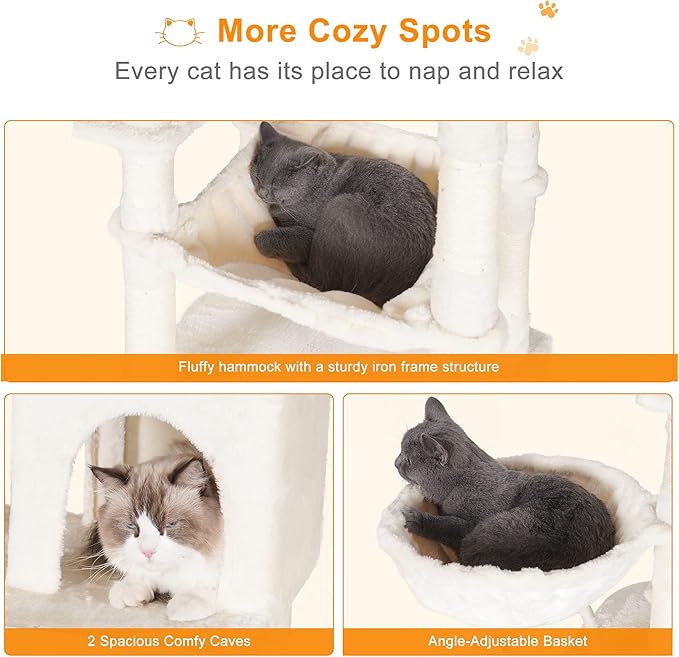 Heybly Cat Tree, 70 inches Tall Cat Tower condo - Image 5