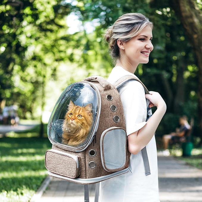 Cat Backpack Carrier with Large Space Bubble Window, Airline Approved - Image 6