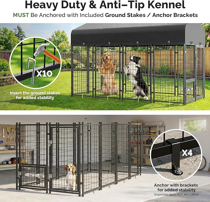 Sino Luban Dog Kennel Outdoor, Heavy Duty Outdoor Kennel Dog Run Enclosure - Image 4