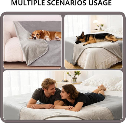 Waterproof Dog Blanket for Bed, Reversible King Size Pet Couch Throw Blankets - Image 4