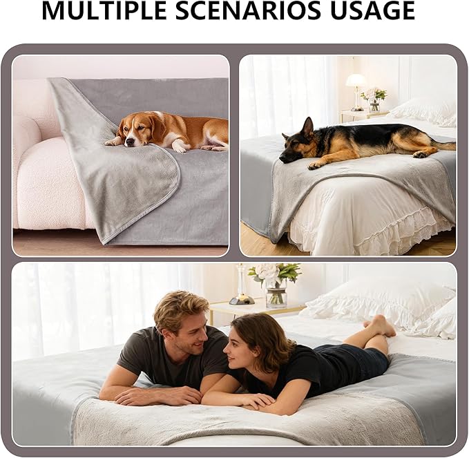 Waterproof Dog Blanket for Couch, Reversible Pet Throw Blankets Leak Proof Sofa - Image 4