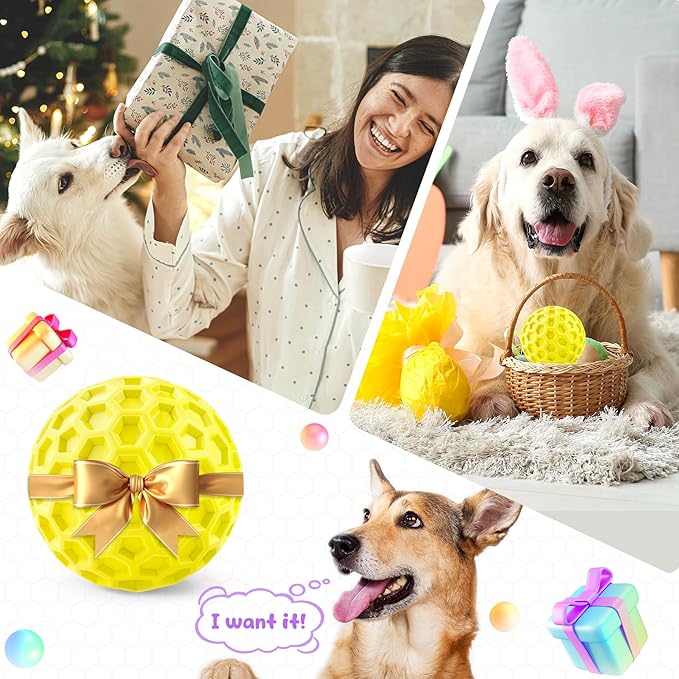 Squeaky Dog Toys for Aggressive Chewers, Indestructible Dog Balls for - Image 8