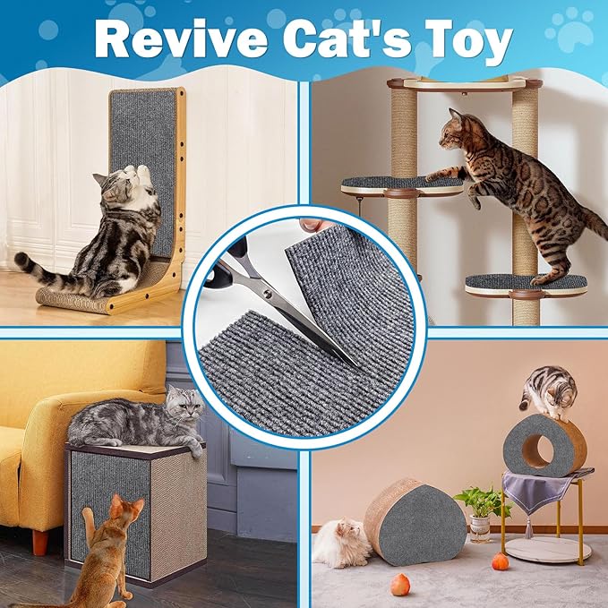 ENONCI Cat Carpet Protector 47.2"x15.8", Wall Corner Cat Scratcher Pad - Image 4