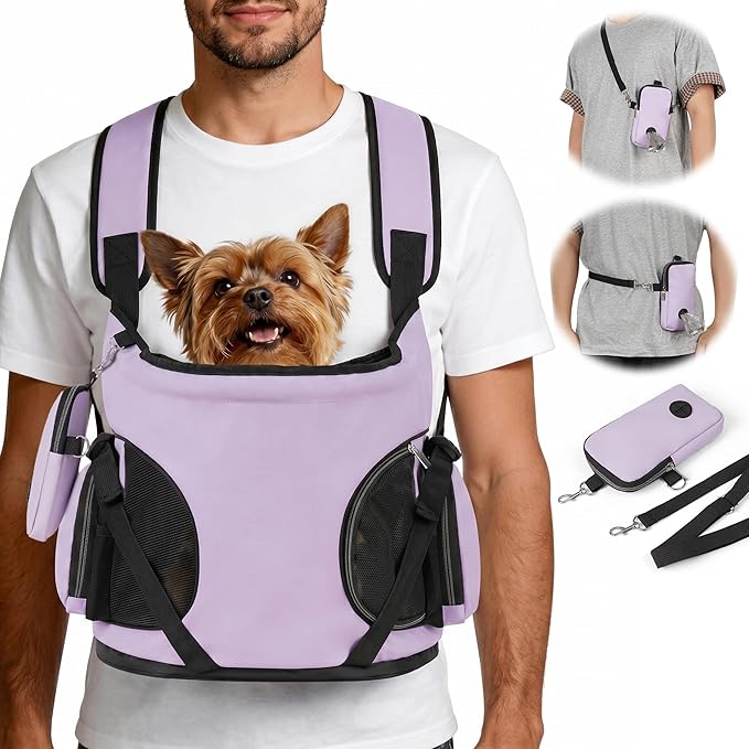 YUDODO Dog Front Backpack Carrier 7-15 lbs, Soft Breathable Pet Front Facing by YUDODO