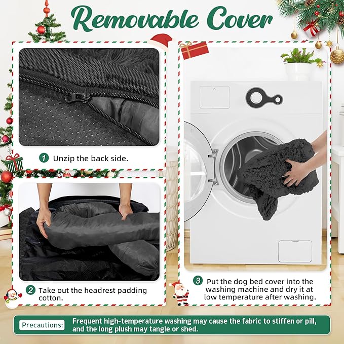 GGIB Calming Dog Bed Christmas Throw Blanket Fluffy Plush Dog Mat Furniture - Image 4