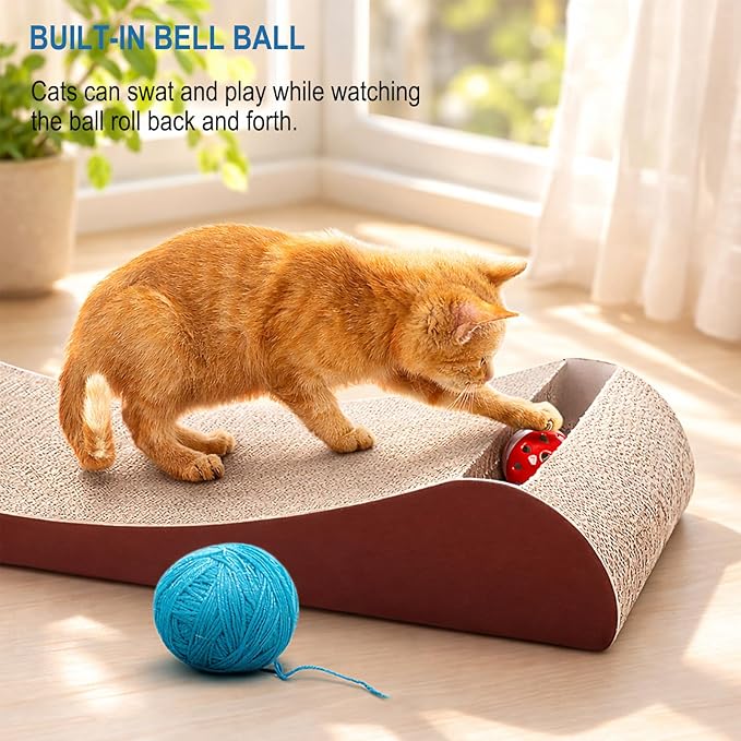 Simple Delxue 30 Inches Extra Large Cardboard Cat Scratcher Bed, Cat Lounge Bed - Image 6