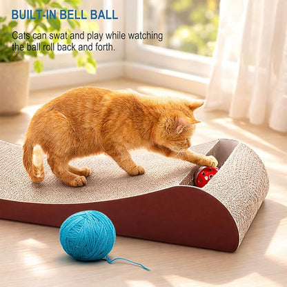 Simple Delxue 30 Inches Extra Large Cardboard Cat Scratcher Bed, Cat Lounge Bed - Image 6