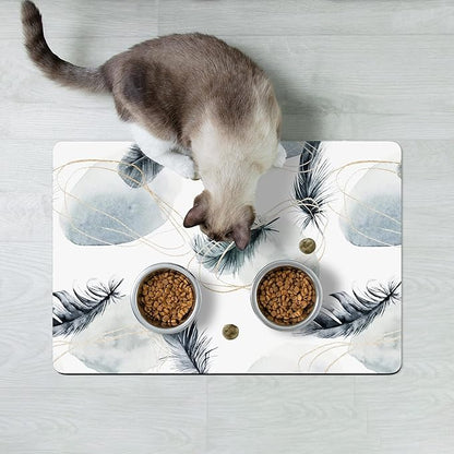 Rnivvi Dog Food Mat, Cute Anti-Slip Rubber Pet Feeding Rug Protect Floors - Image 7